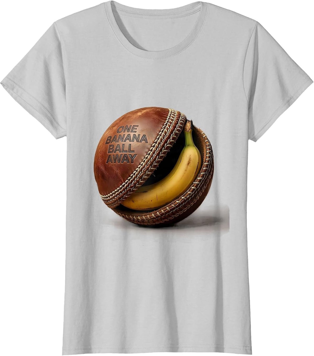 One Banana Ball Away Funny Tennis Design T-Shirt - Silver Grey