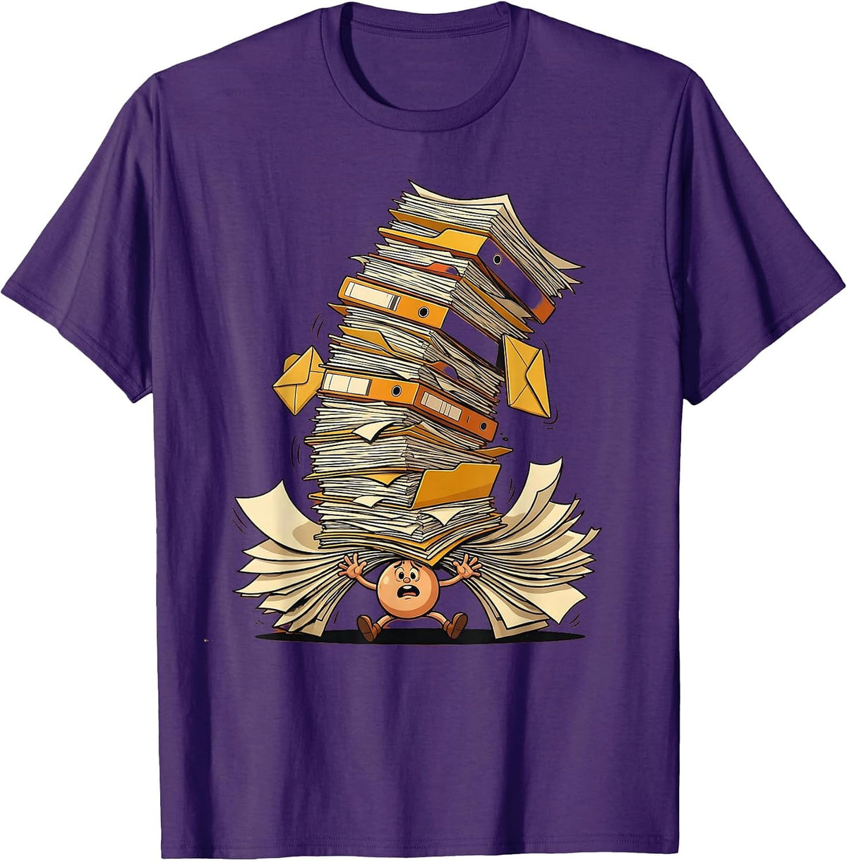 Labor Day Sarcasm Buried in Work Illustration T-Shirt - Purple