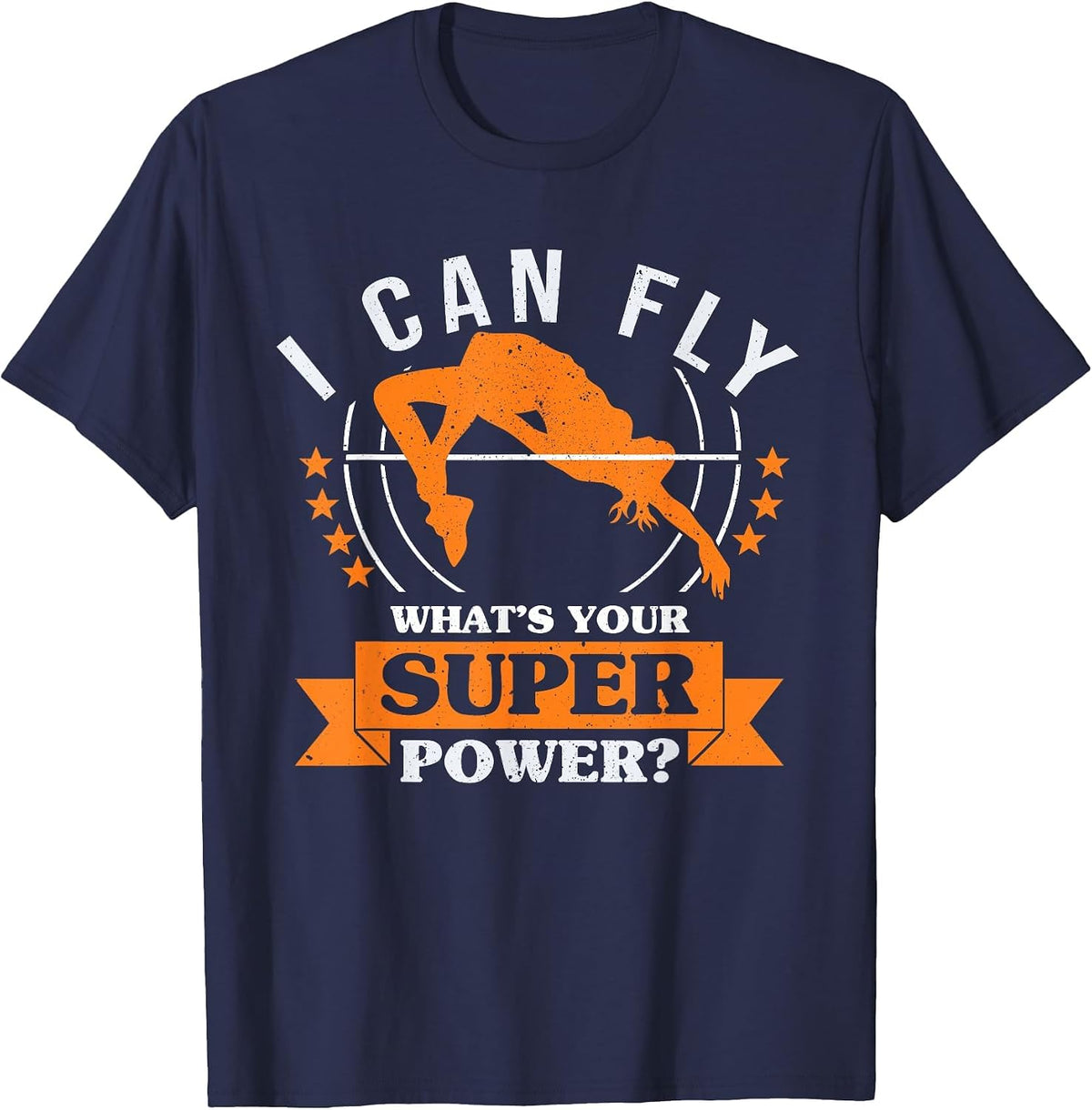 High Jump Superpower Track and Field High Jumper T-Shirt - Navy Blue