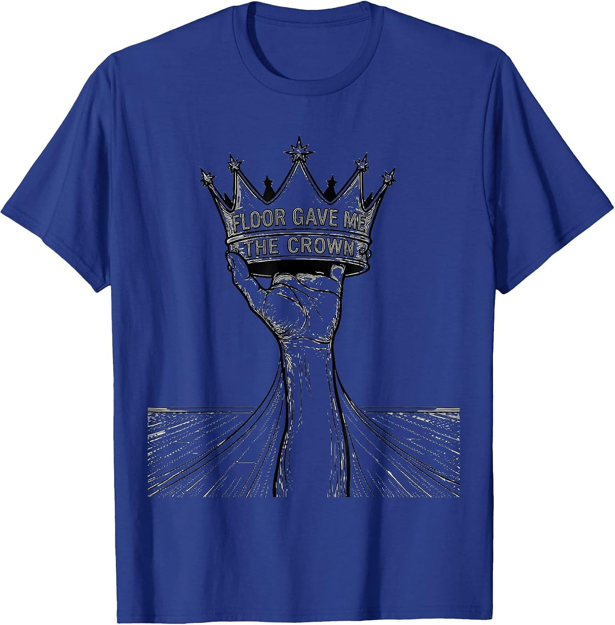 Floor Gave Me The Crown Retro Dance Queen Vintage 70s T-Shirt - Royal Blue