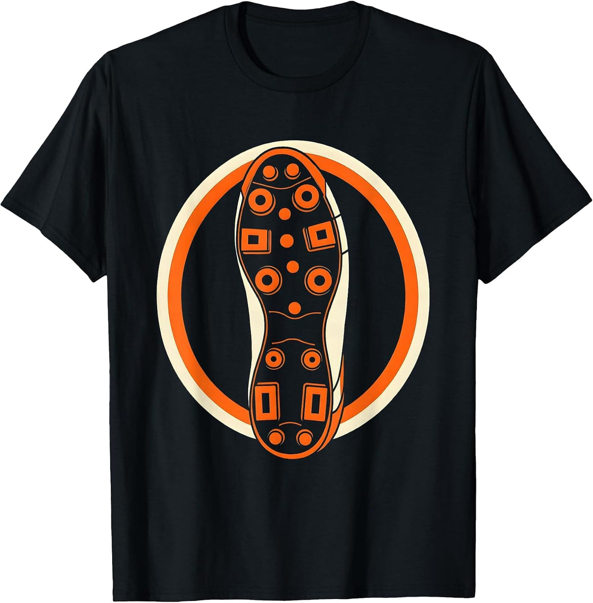 Men's Rugby Boot Studs View Graphic Design T-Shirt - Black