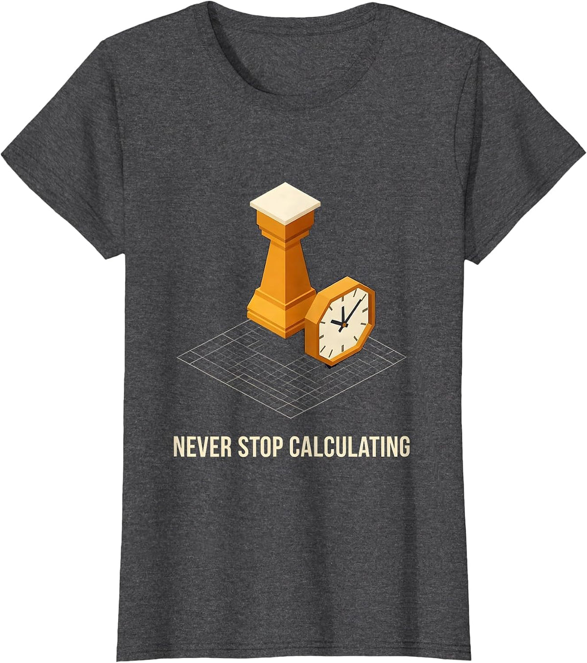 Women's Never Stop Calculating Funny Chess Player Gift Chess Lover T-Shirt - Dark Heather Grey