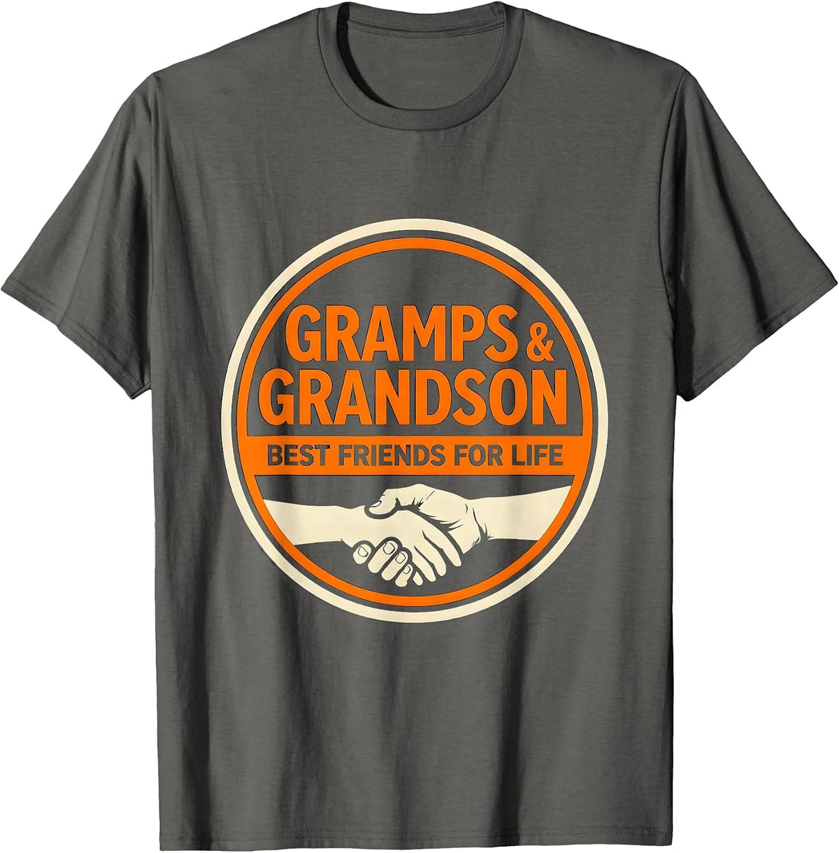 Gramps And Grandson Best Friends For Life Matching T-Shirt - Asphalt Grey