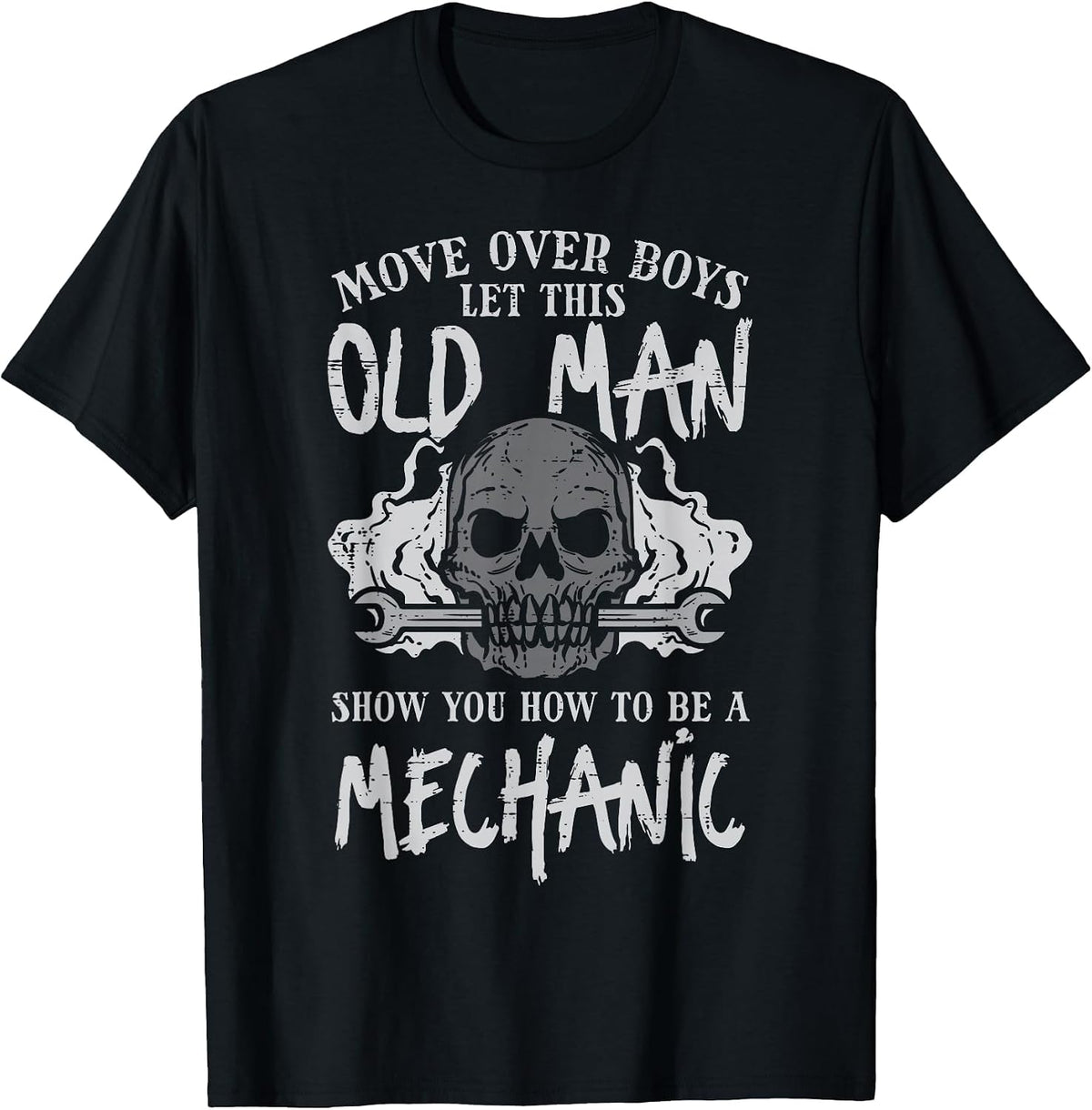 Let This Old Man Show How to Be Mechanic Funny Grandpa Men T-Shirt - Black