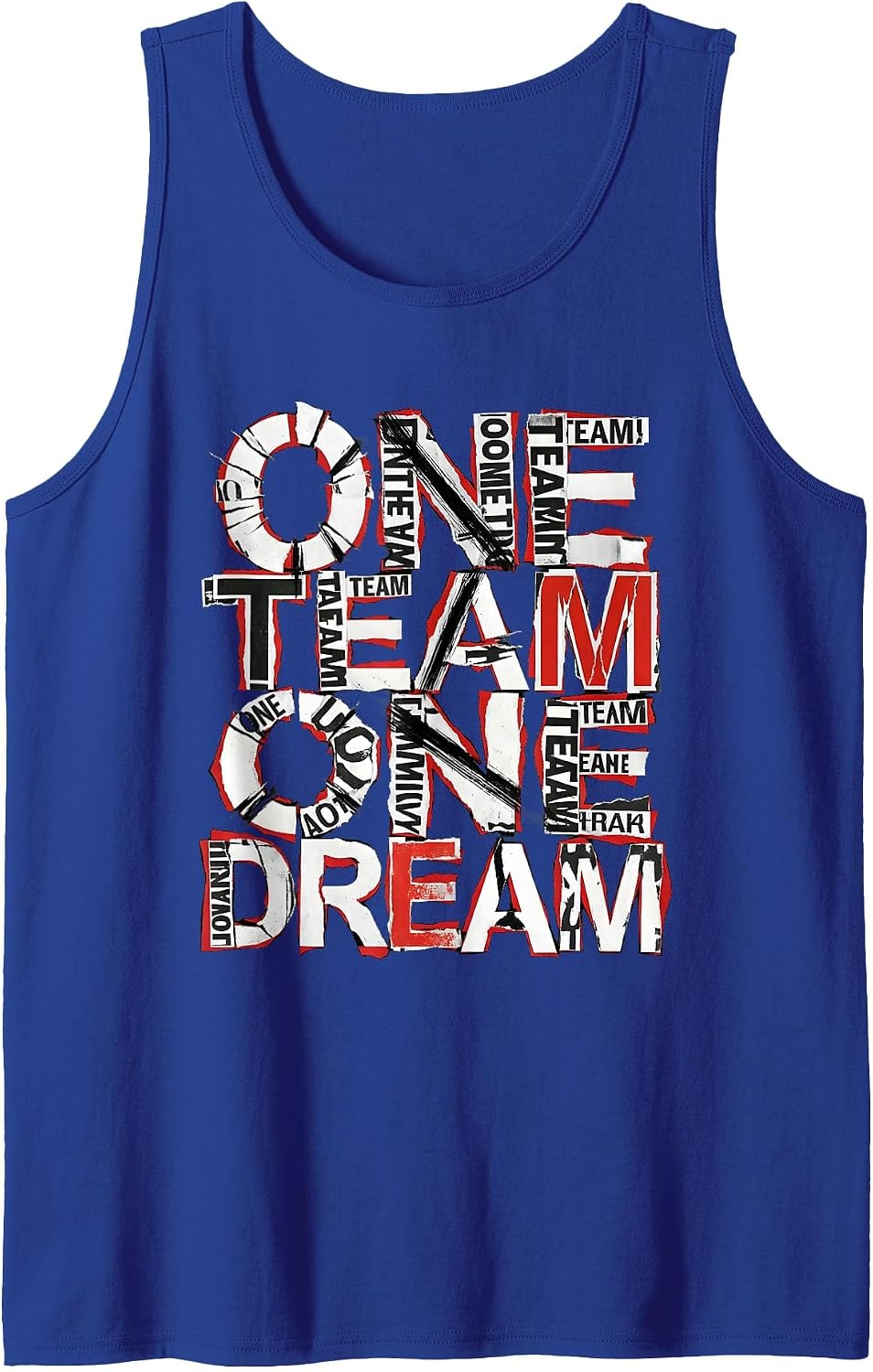 One Team One Dream Rugby Graphic Design Tank Top - Royal Blue
