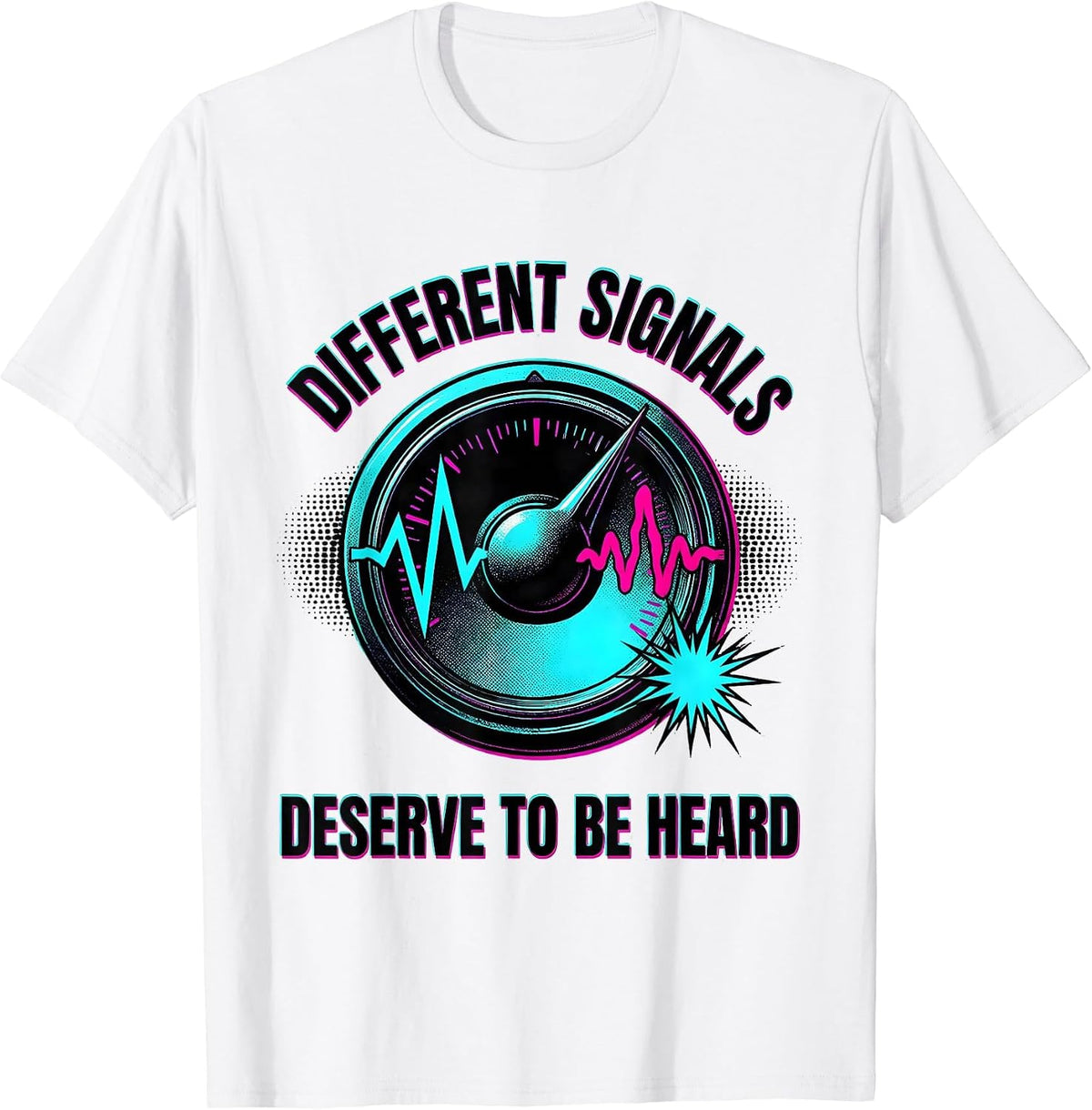 Men's Different Signals Deserve To Be Heard Pop Art Autism Meme T-Shirt - White