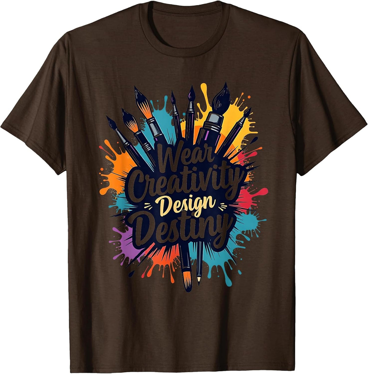 Wear Creativity Design Destiny Creative Graphic T-Shirt - Brown