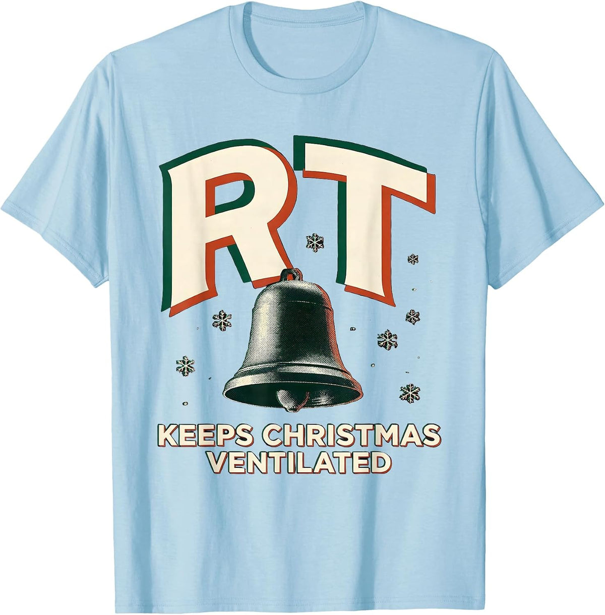 Men's RT Keeps Christmas Ventilated Funny Respiratory Therapist T-Shirt - Baby Blue
