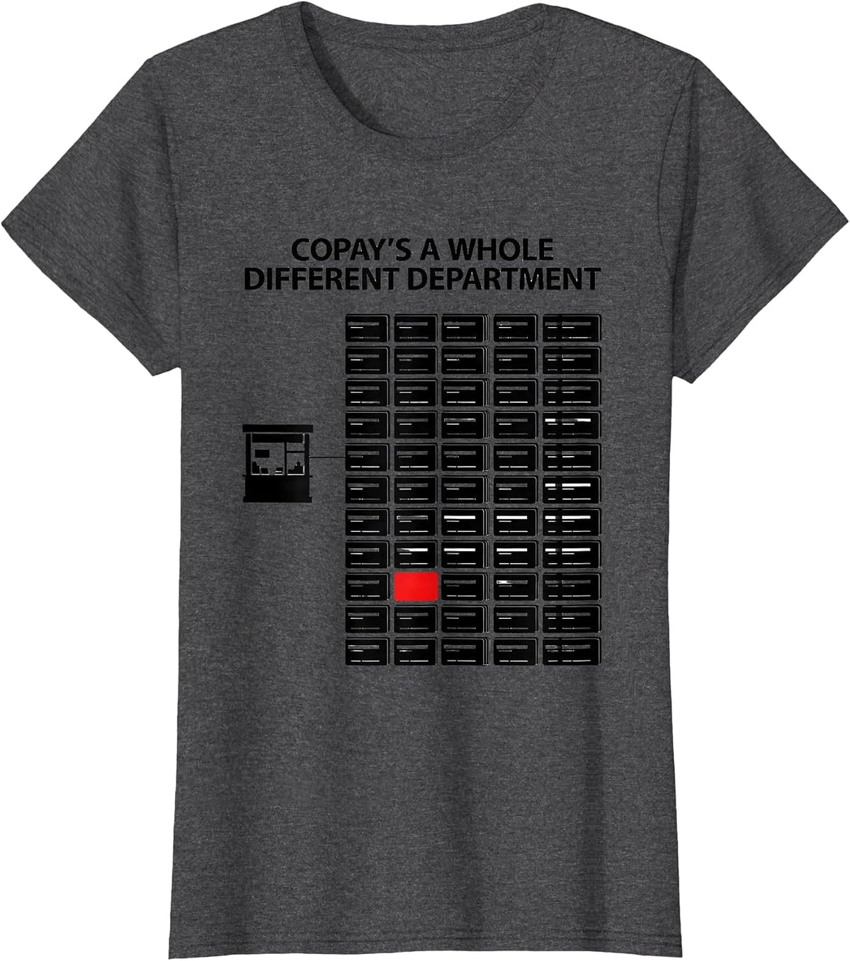 Women's Copay's A Whole Different Department Funny Pharmacy Tech T-Shirt - Dark Heather Grey