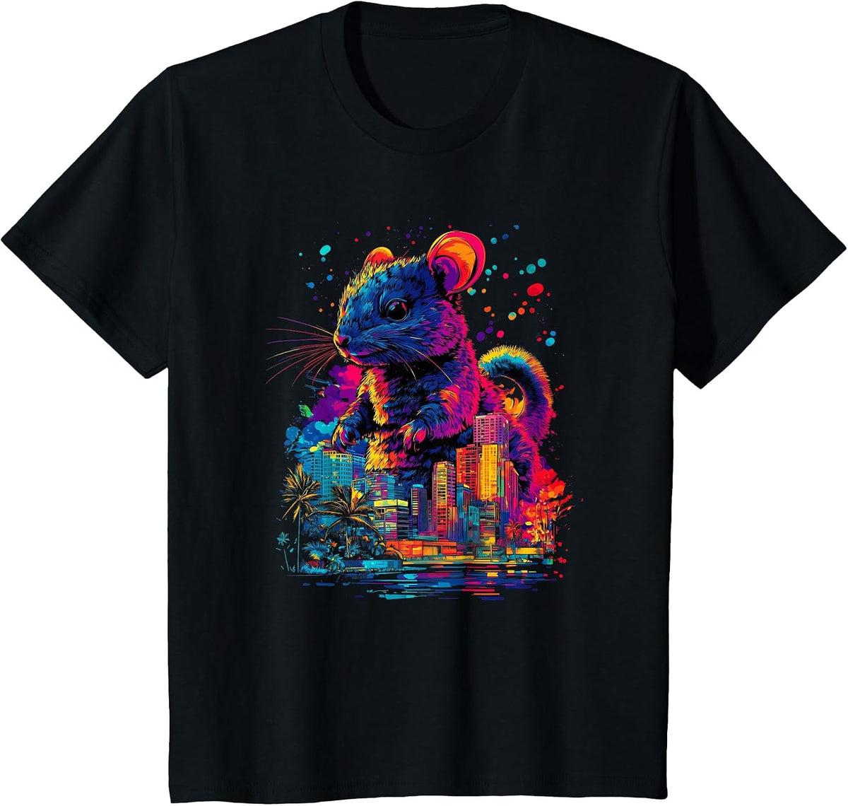 Colorful Chinchilla, Funny Chinchilla, Chinzilla T-Shirt - Black