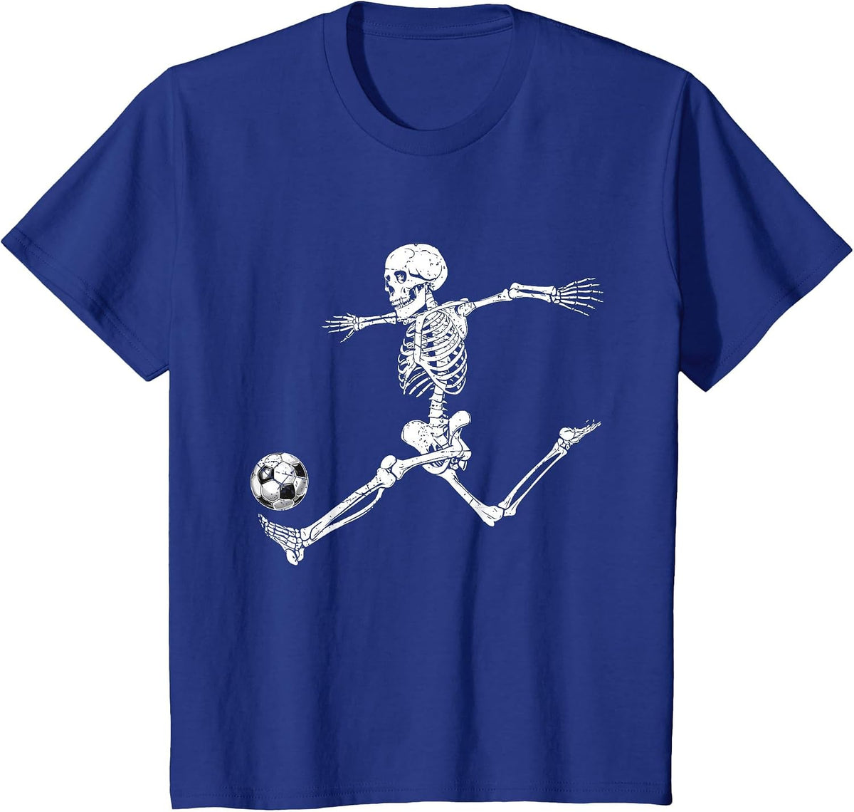 Soccer Skeleton Halloween Player Catcher Mens Boys Kids T-Shirt - Royal Blue