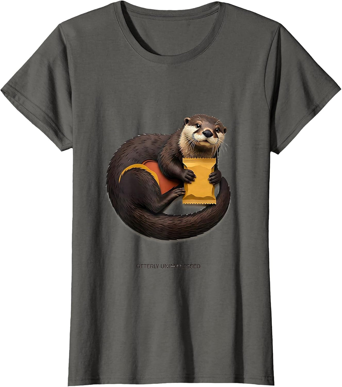 Women's Otterly Unimpressed Funny Otter Lover Gifts For Otter T-Shirt - Asphalt Grey
