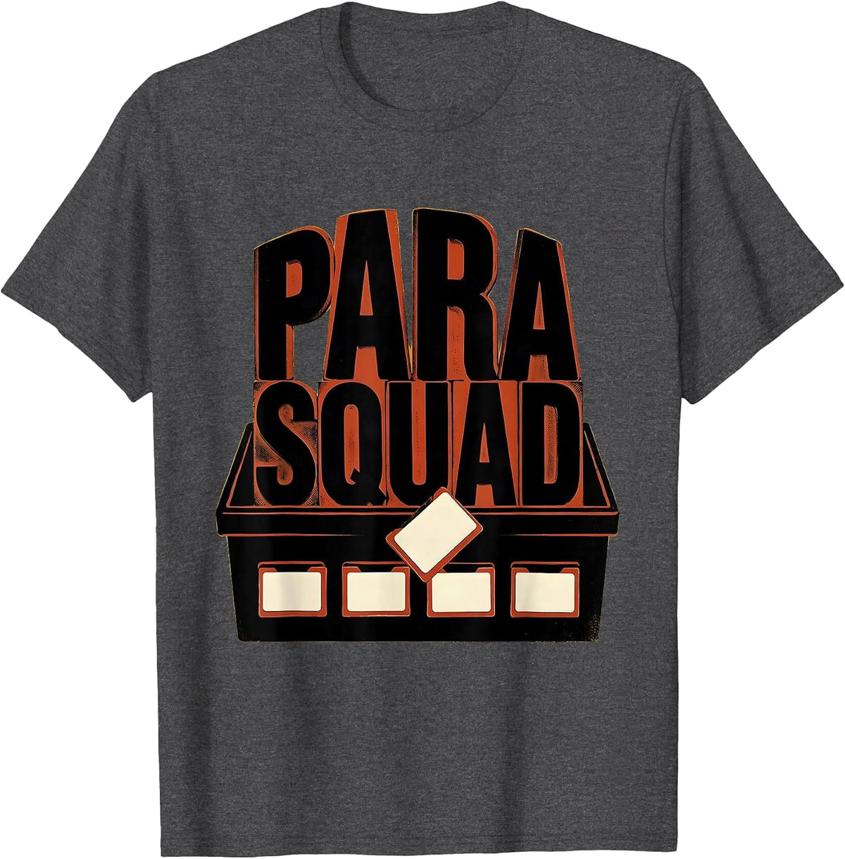 Para Squad Paraprofessional Teacher Appreciation Back T-Shirt - Dark Heather Grey