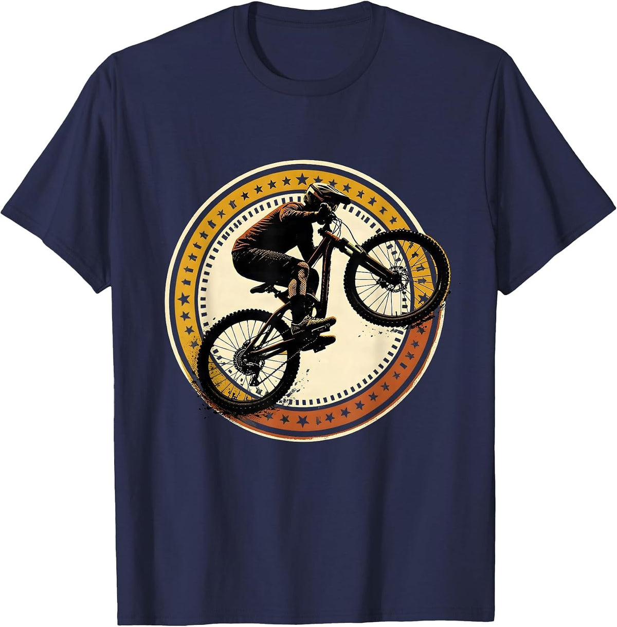 Men's Mountain Bike Crash Seal Biker Humor Gift T-Shirt - Navy Blue