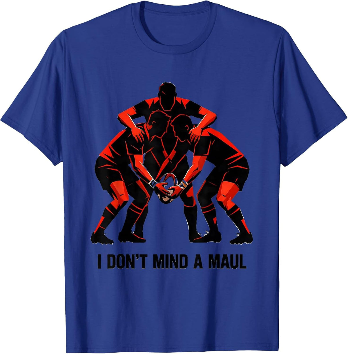 I Don't Mind A Maul Geometric Rugby Player Fan Humor Vintage T-Shirt - Royal Blue