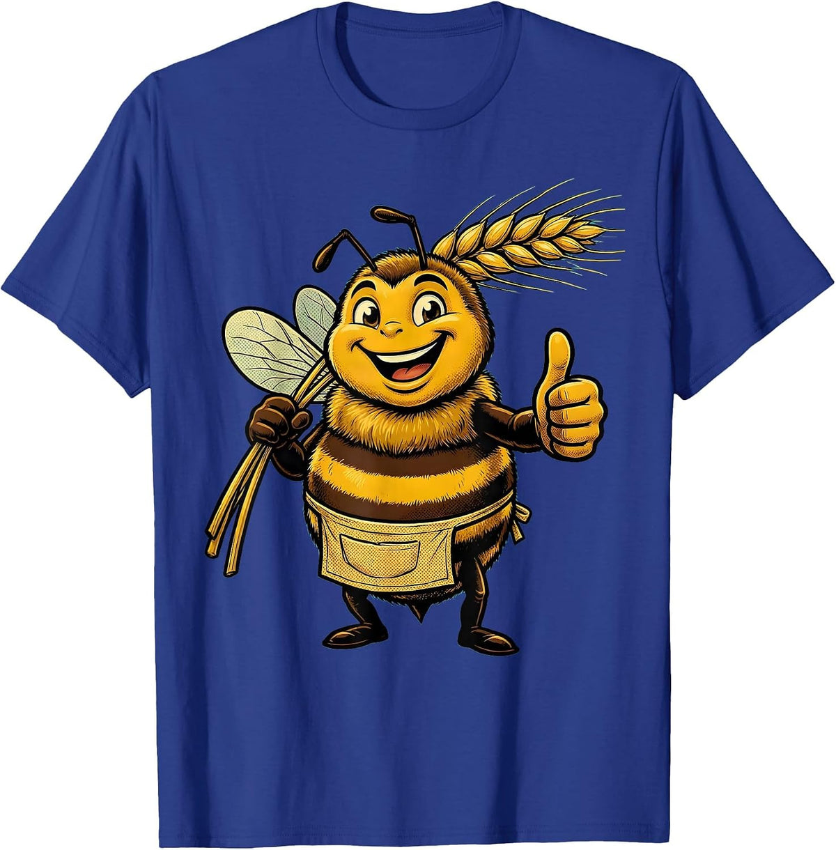 Honeybee Barley Carrier Beer Lover Graphic T-Shirt - Royal Blue