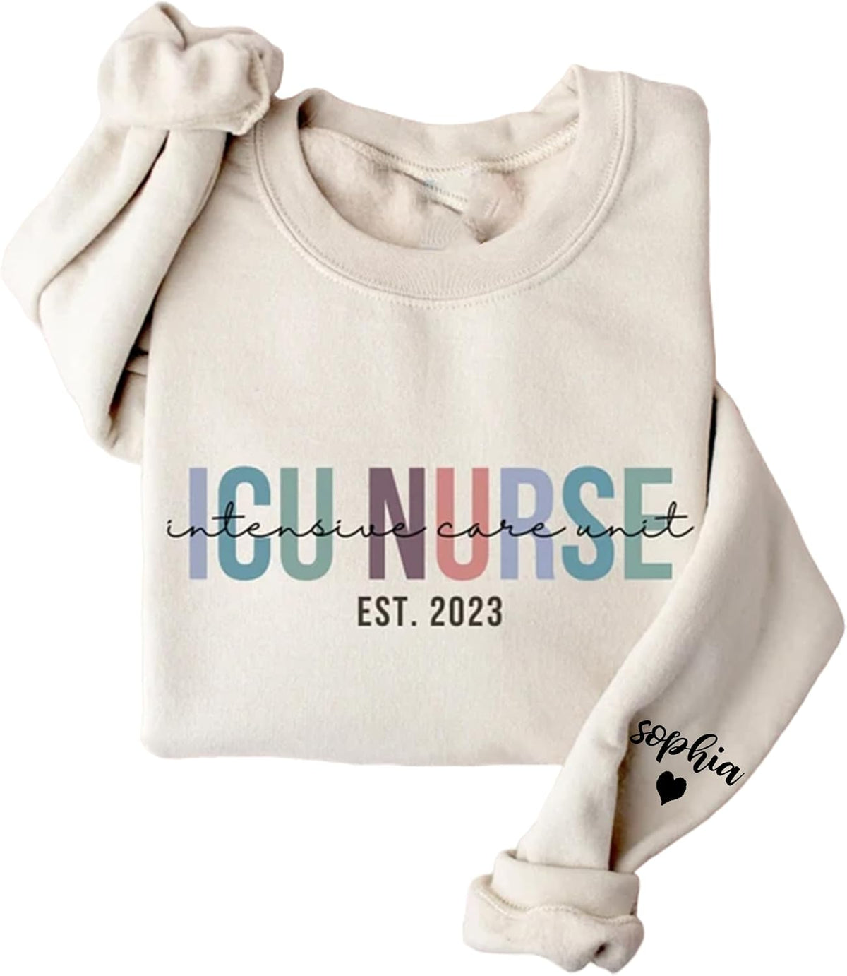 IZI POD Personalized Nurse Sweatshirt - ICU Nurse RN Gift - Nurse Sweatshirt 2