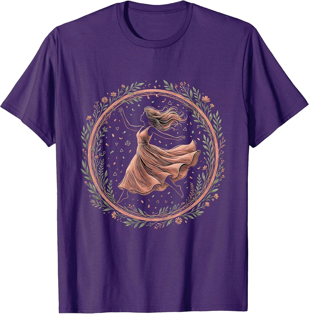 Gigi Confetti Celebration Jumping Fashion Design T-Shirt - Purple