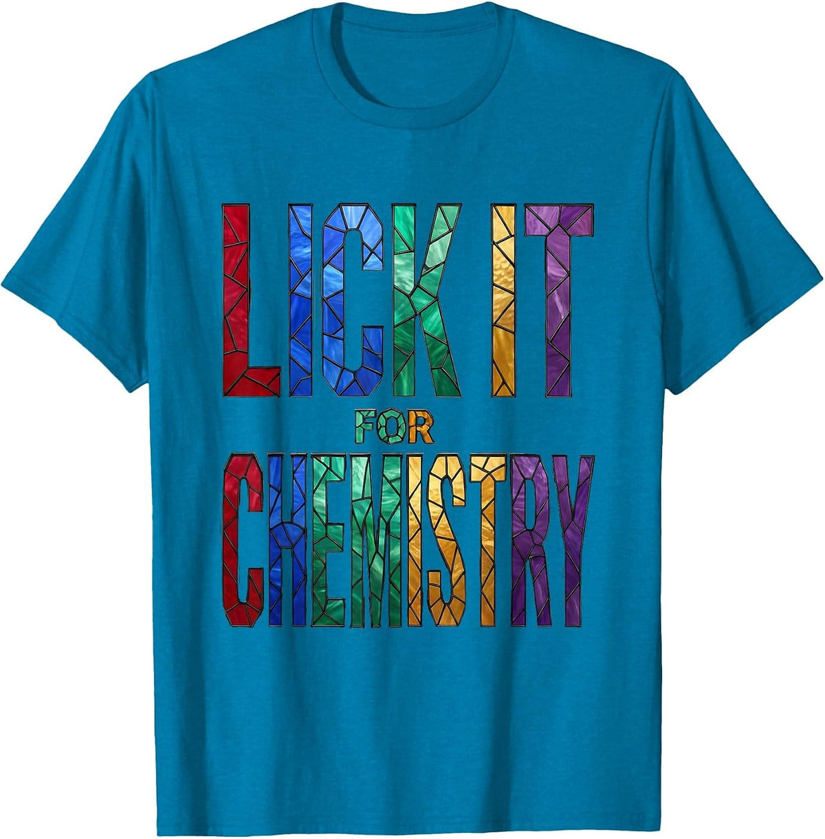 Lick It For Chemistry Periodic Table Design T-Shirt - Sapphire Blue