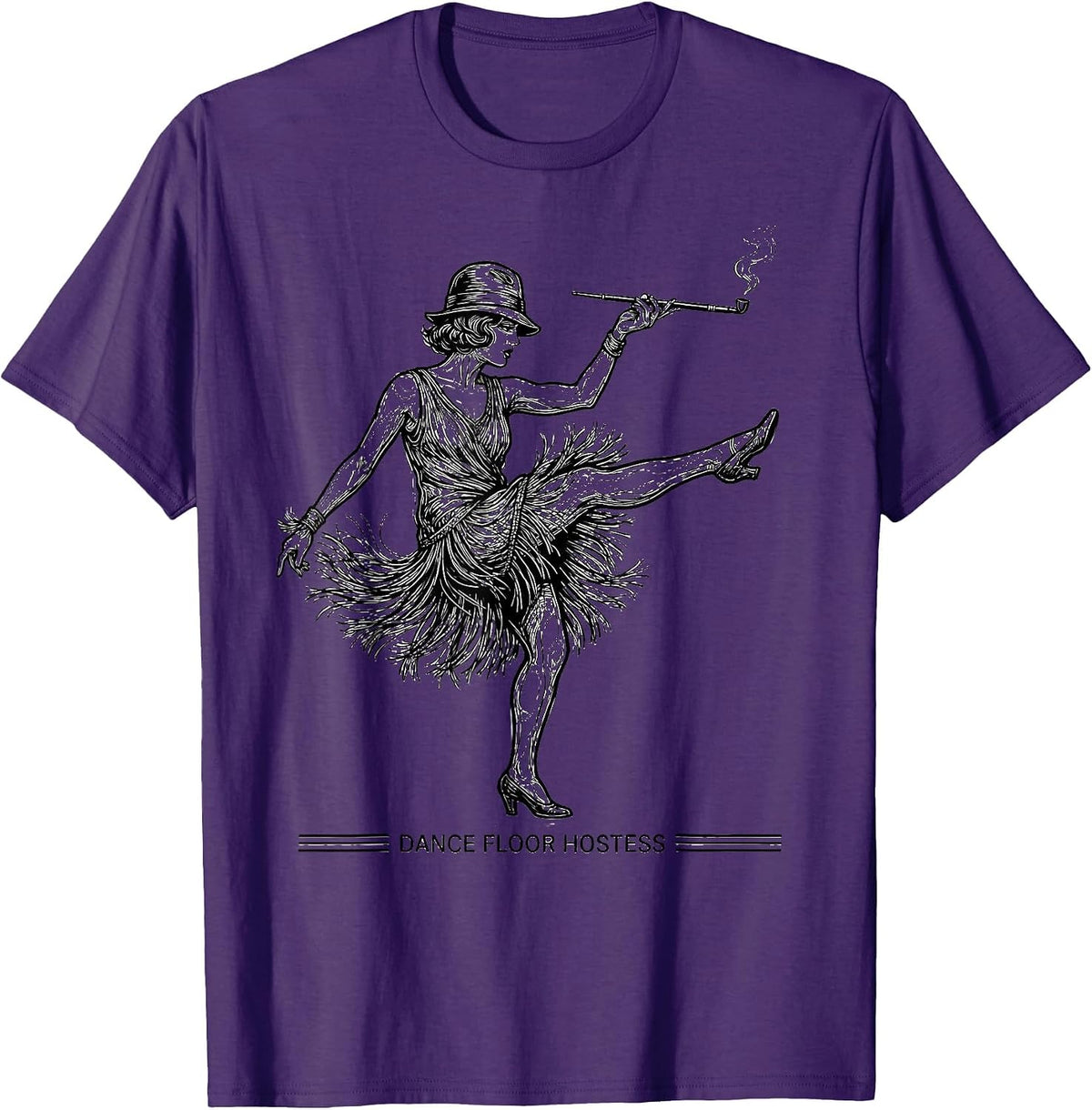 Dance Floor Hostess Roaring 1920s Flapper Party New Years T-Shirt - Purple
