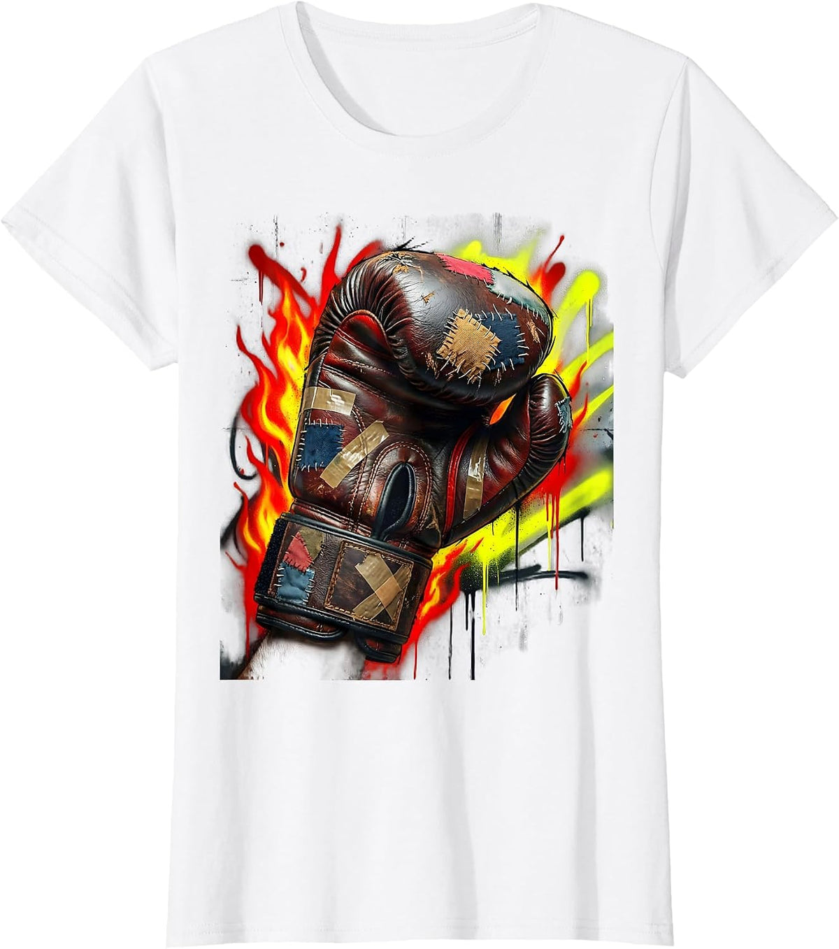 Underdog Victory Boxing Glove Graphic T-Shirt - White