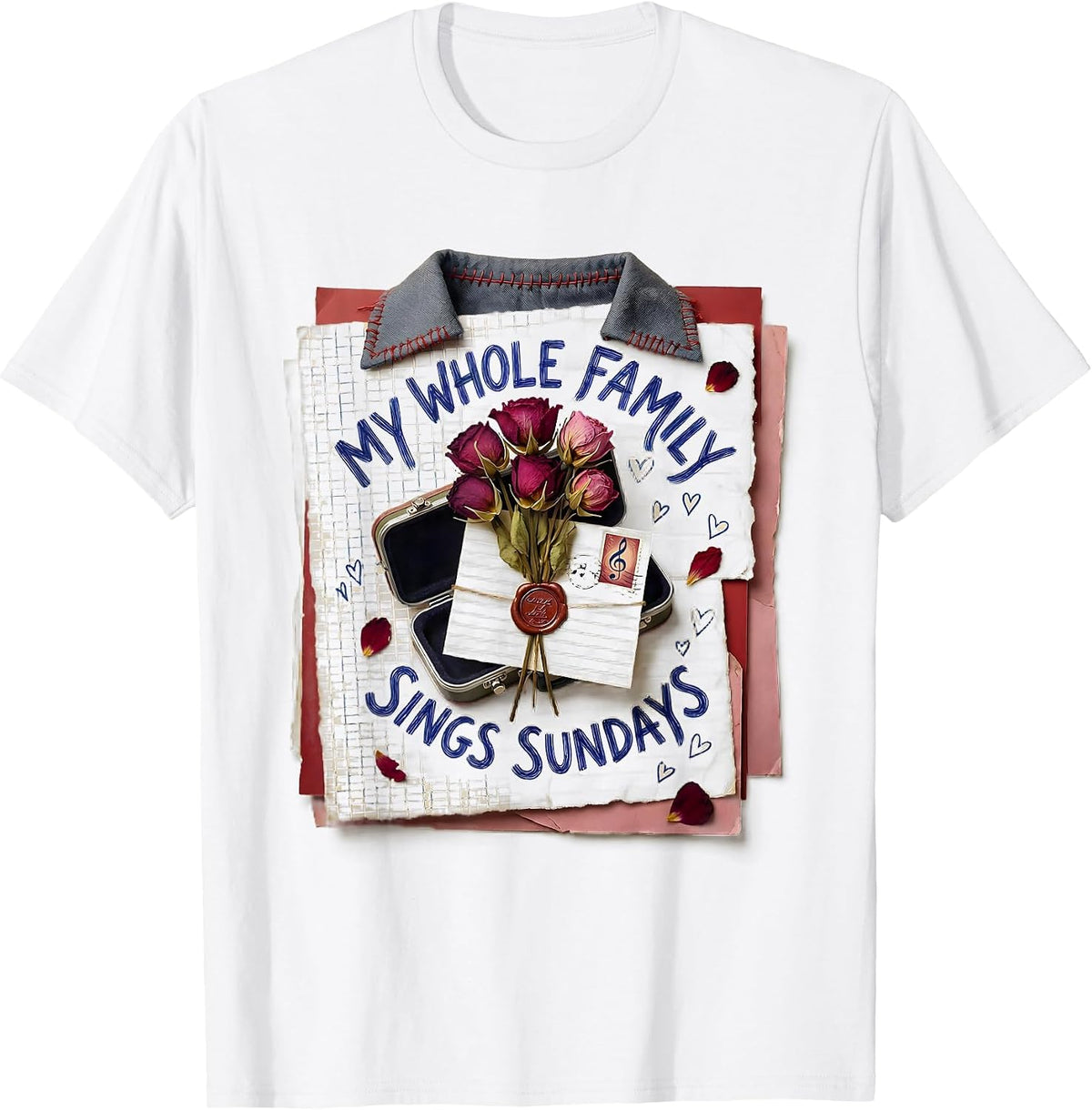 My Whole Family Sings Sundays Christian Worship Choir Member T-Shirt - White