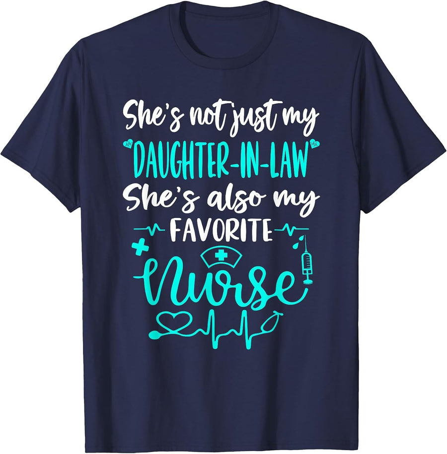 My Daughter-in-Law is A Nurse - Proud Nurse Parents-in-Law T-Shirt - Navy Blue