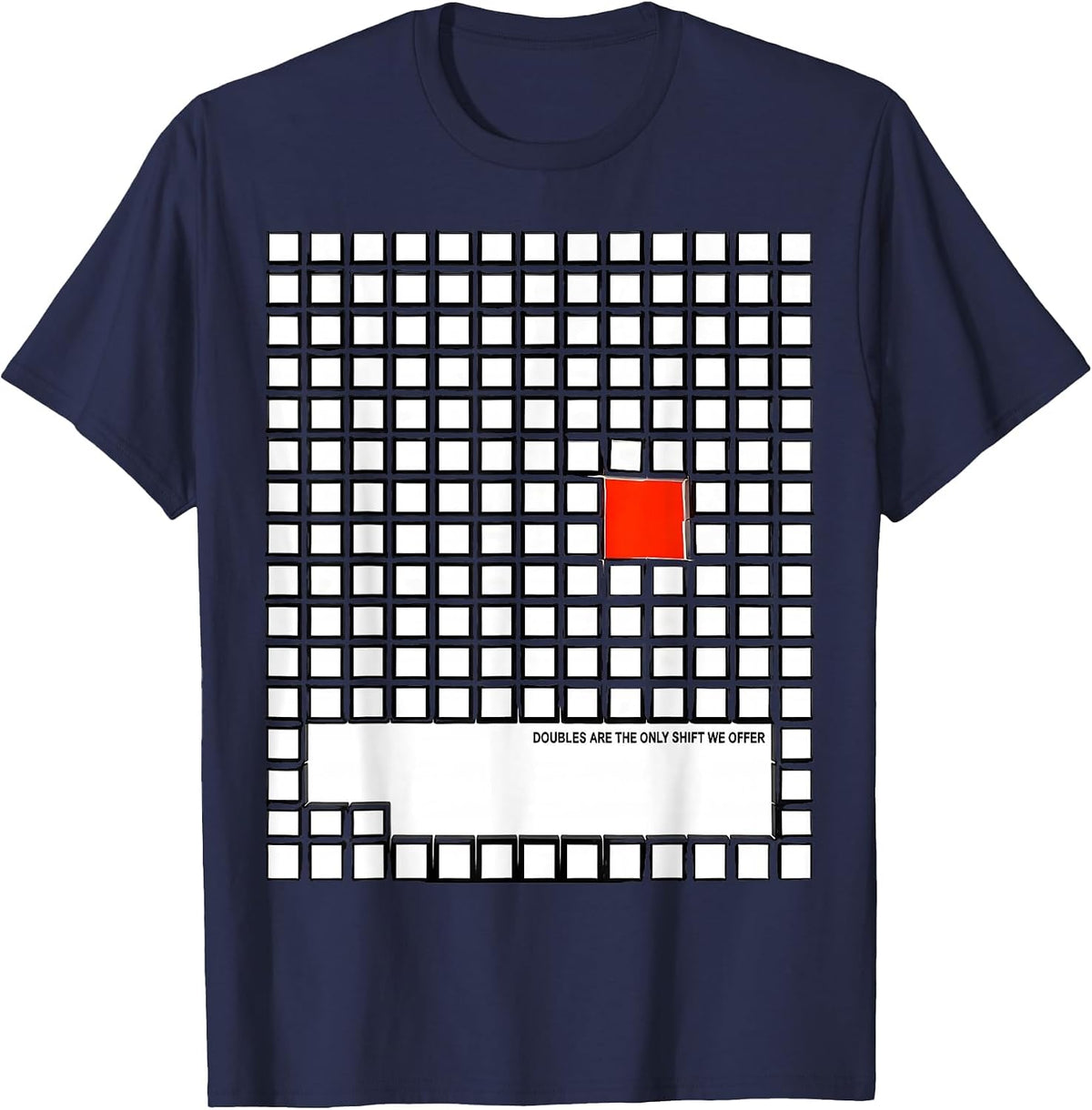 Doubles Are The Only Shift We Offer Funny Chef Line Cook T-Shirt - Navy Blue