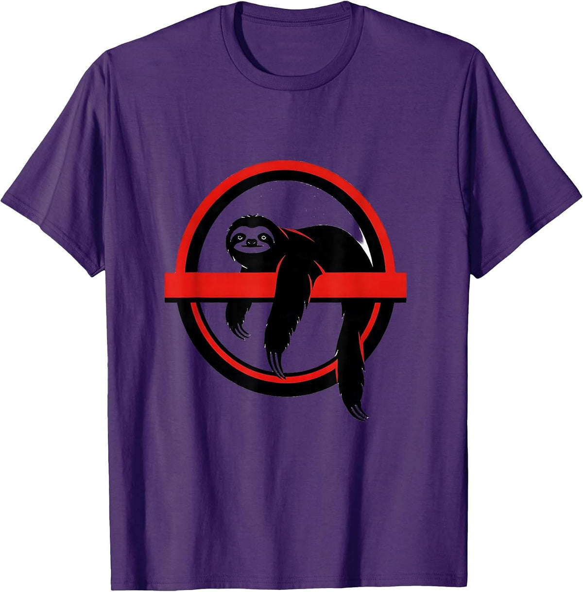 Men's Sloth Seal Minimalist Funny Pajama Sleepover Gift T-Shirt - Purple