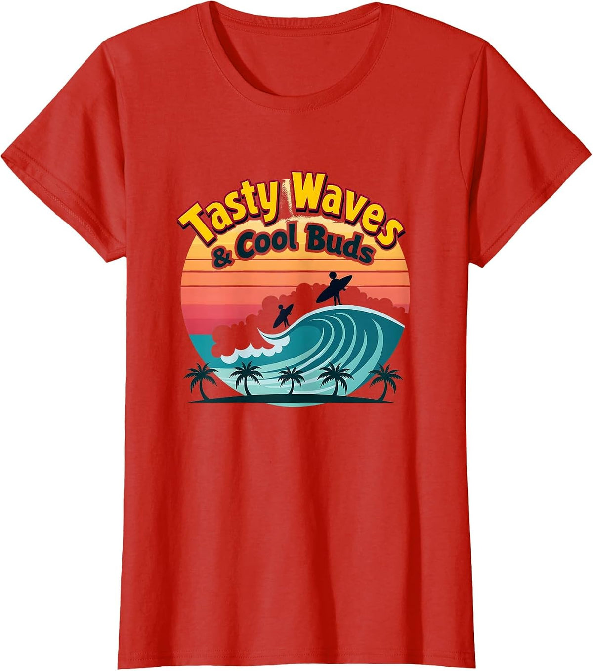 Mademark Surfing T-Shirt - Red-delicious Waves and Cool Buds