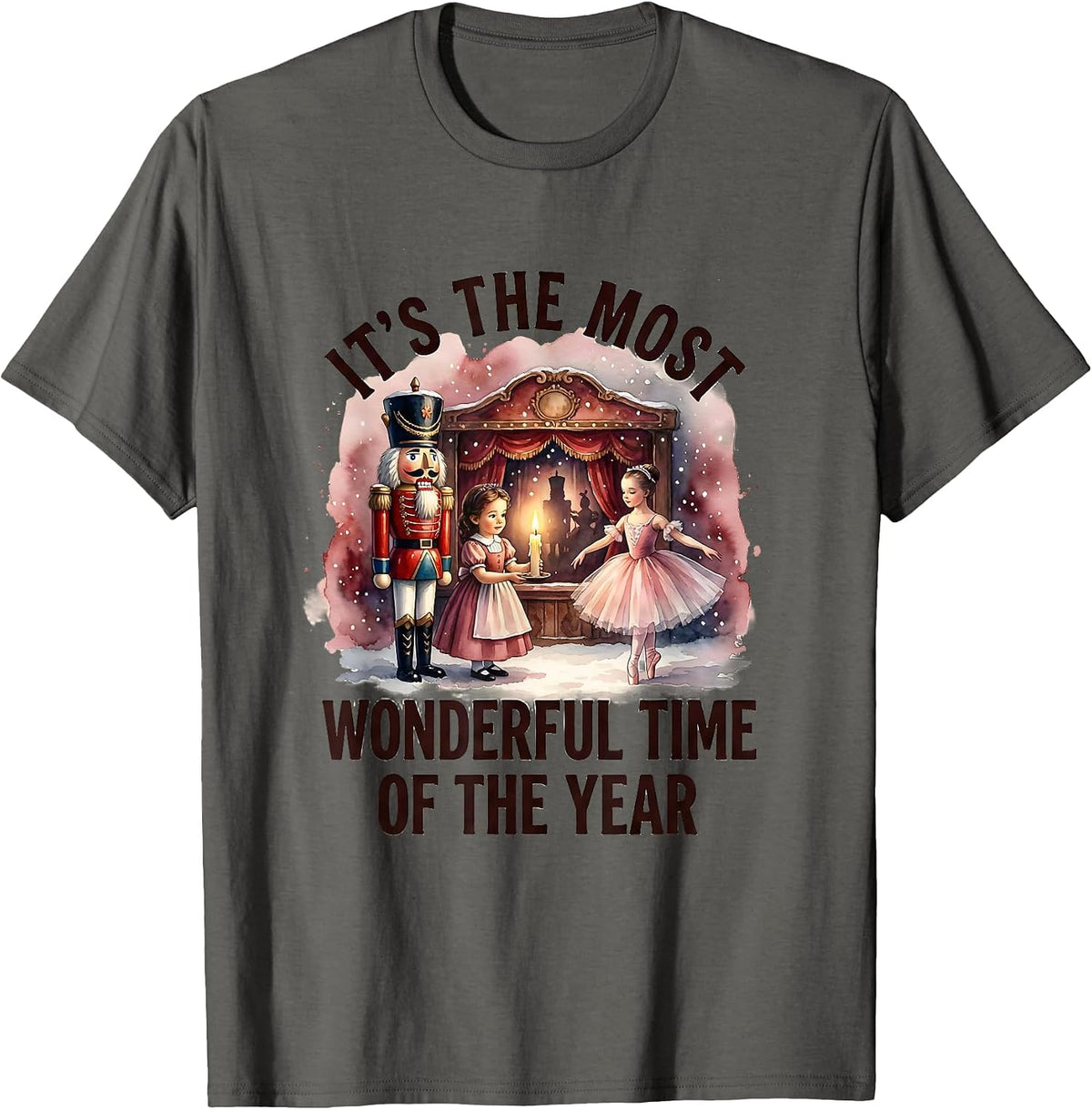 It's The Most Wonderful Time Of The Year Nutcracker Ballet T-Shirt - Asphalt Grey