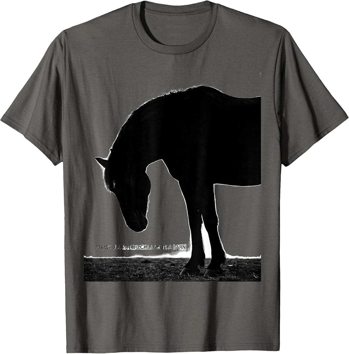 Men's My Whole Paycheck Lives In A Barn Funny Horse Lover Girl T-Shirt - Asphalt Grey