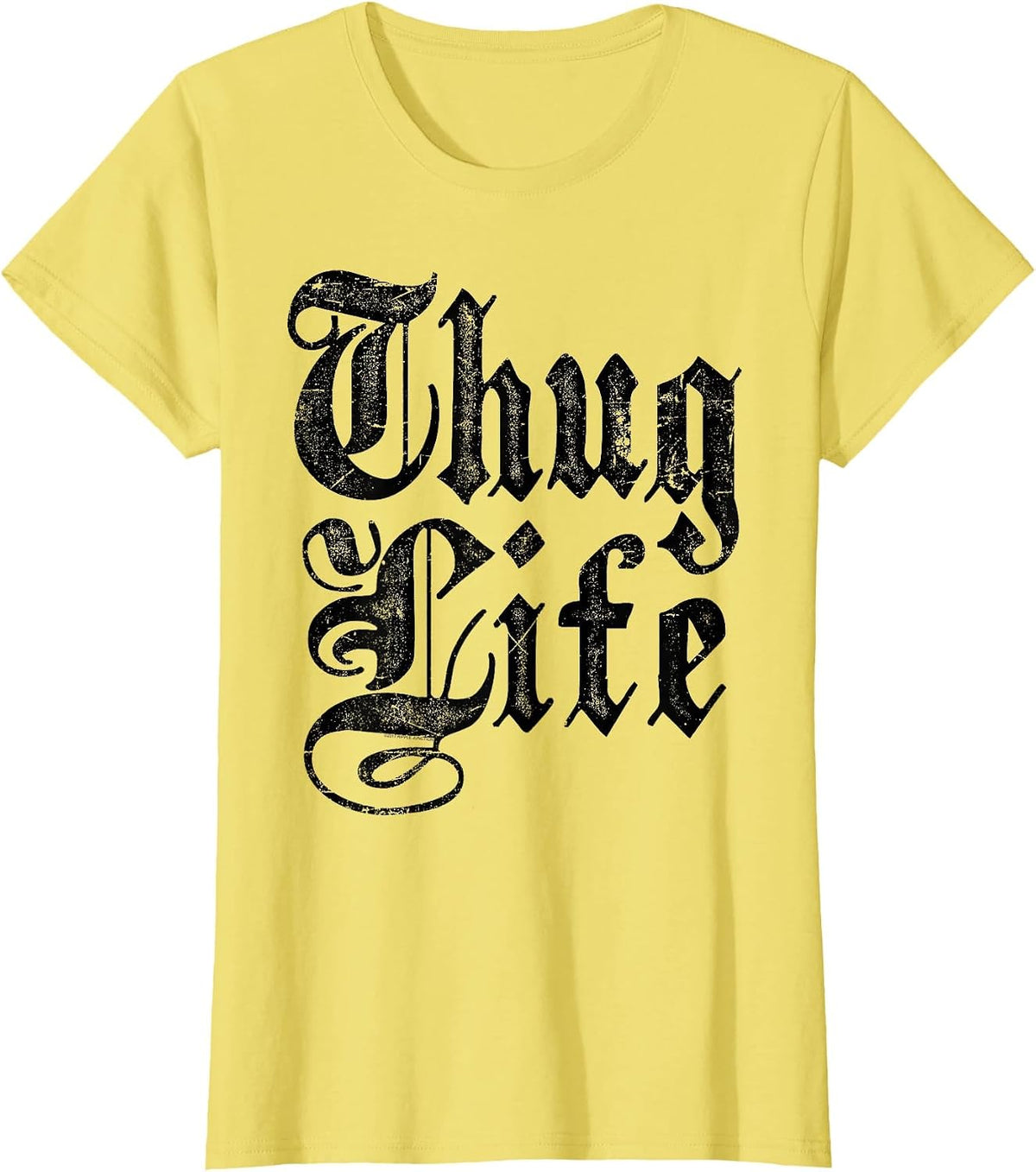 Ripple Junction Thug Life Old English T-Shirt - Lemon Yellow
