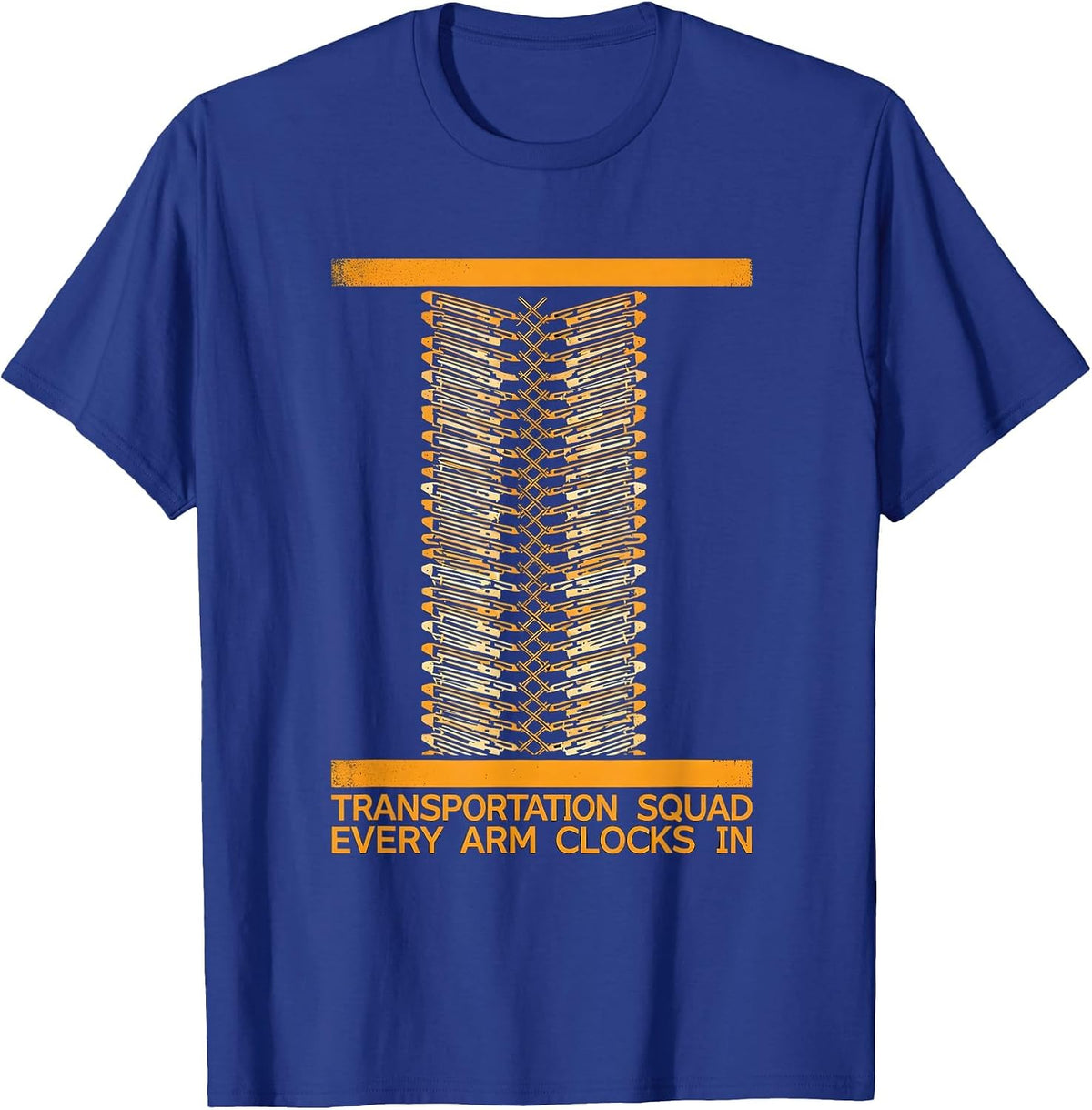 Men's Transportation Squad Every Arm Clocks In School Bus Driver T-Shirt - Royal Blue