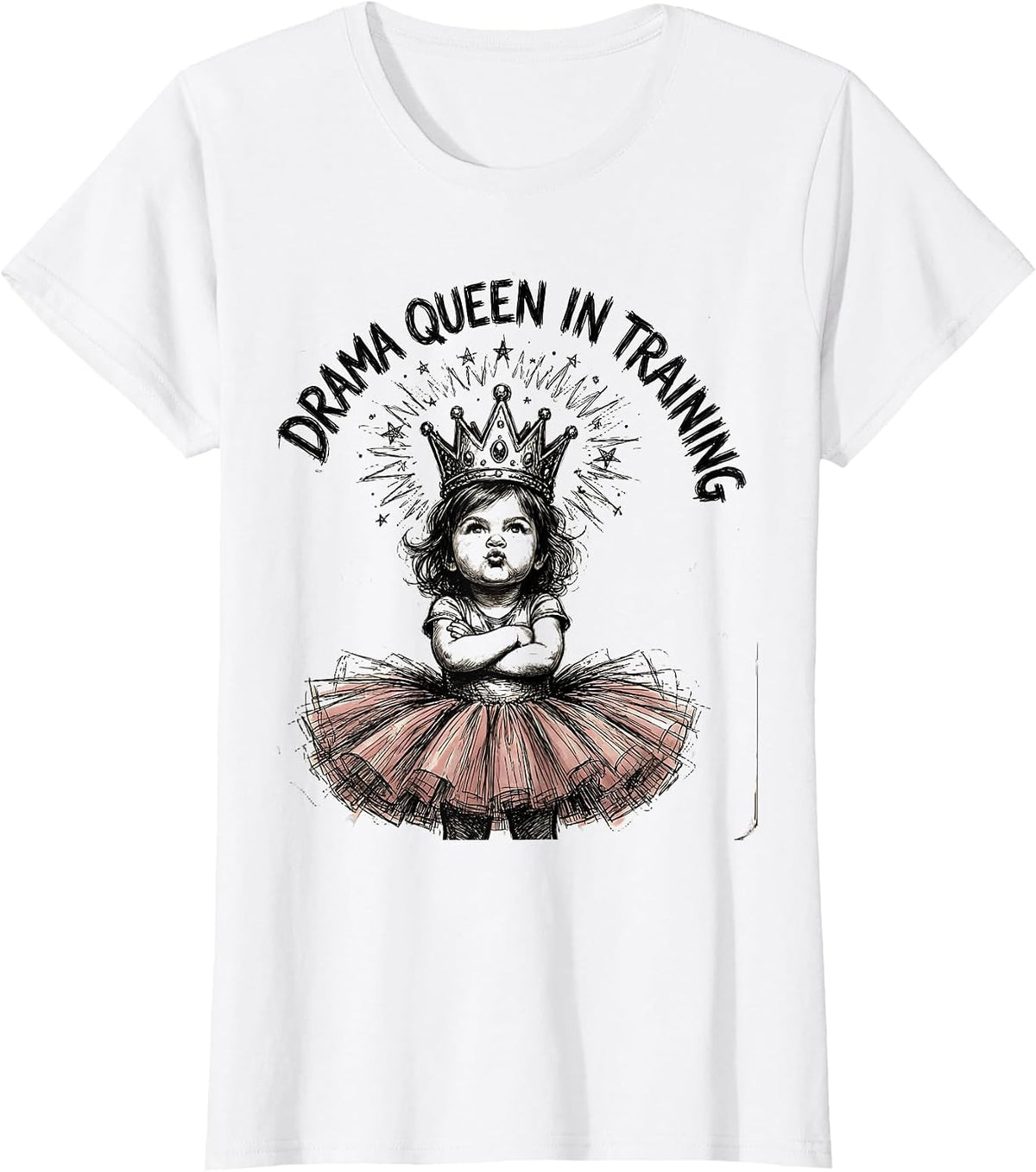 Drama Queen In Training Preschool Girl Design T-Shirt - White