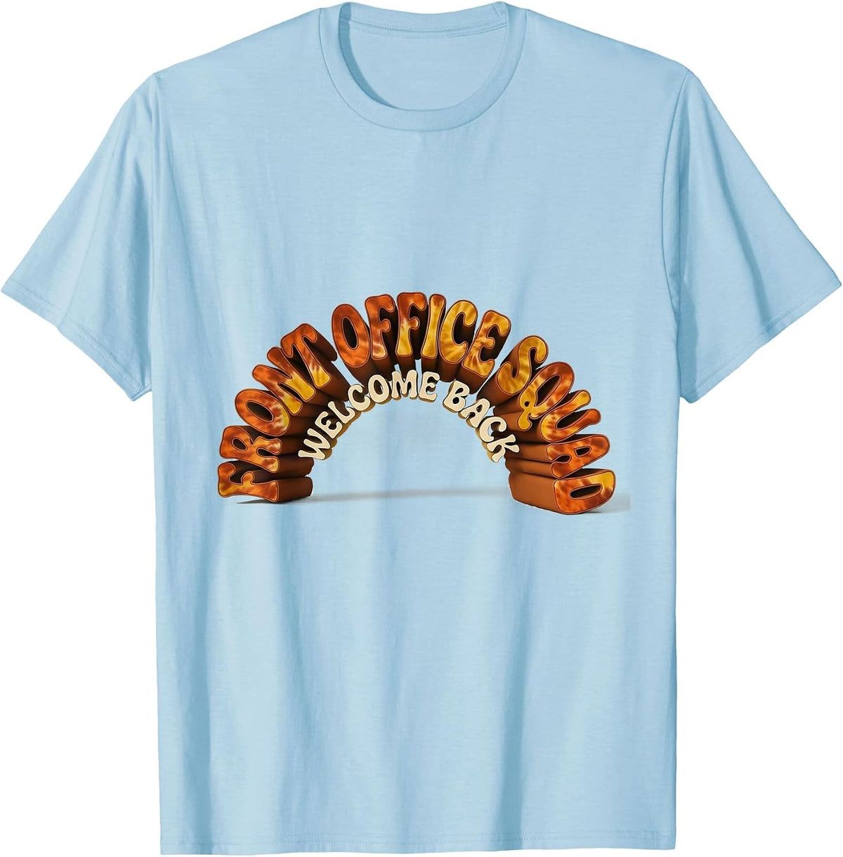 Welcome Back Front Office Squad Retro 70s Tie Dye Staff T-Shirt - Baby Blue