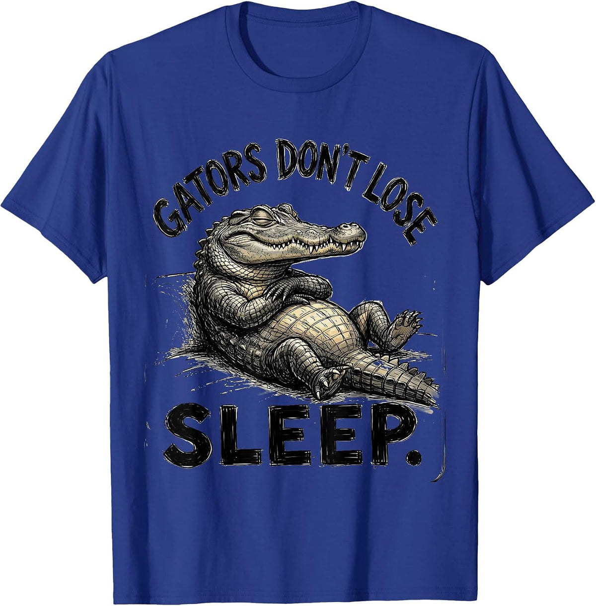 Men's Gators Don't Lose Sleep Bold Reptile Design T-Shirt - Royal Blue