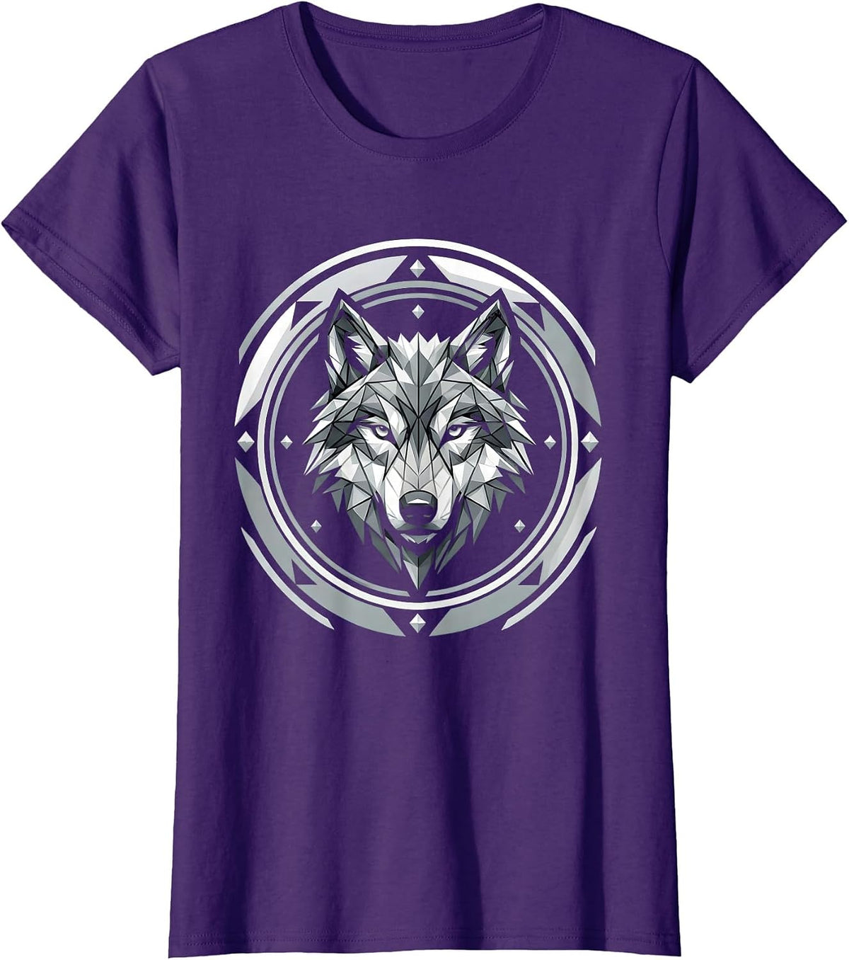Women's Abstract Concept 31 Bold Graphic Design T-Shirt - Purple