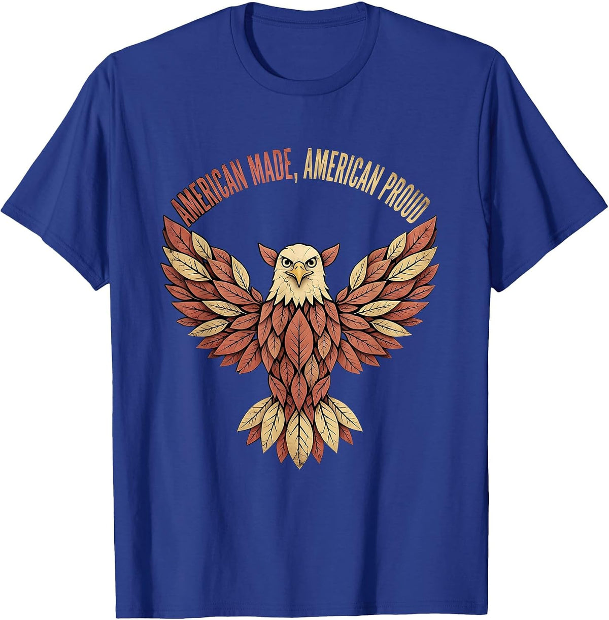 American Made American Proud Patriotic Design T-Shirt - Royal Blue