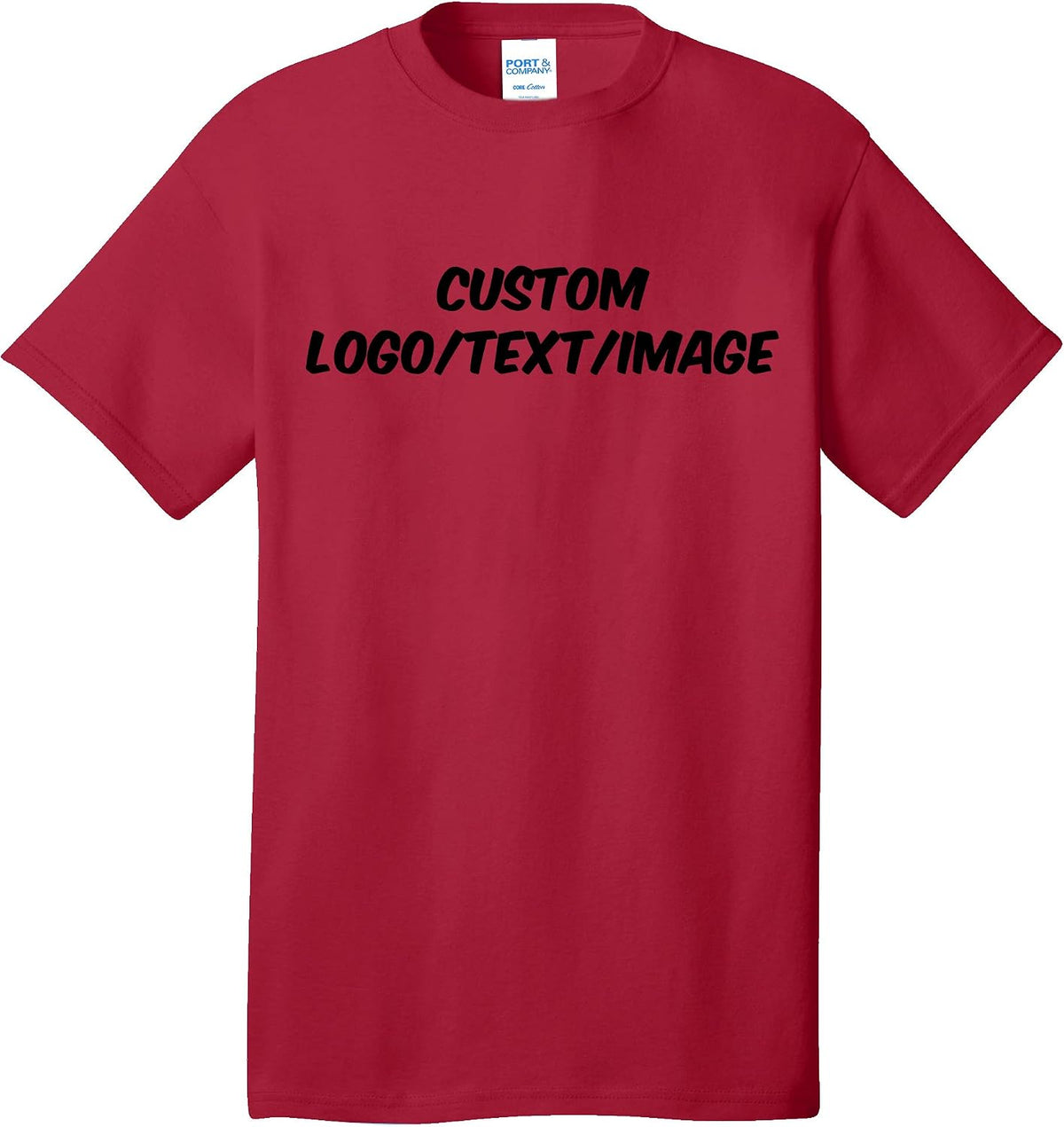 INK STITCH Unisex PC54 Custom Design Your Own Cotton Short Sleeve Tshirts - Multicolors - Red