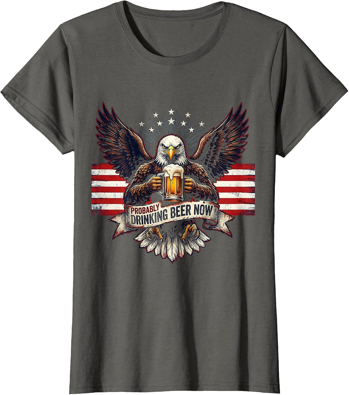 Women's Probably Drinking Beer Now Funny Beer Design T-Shirt - Asphalt Grey