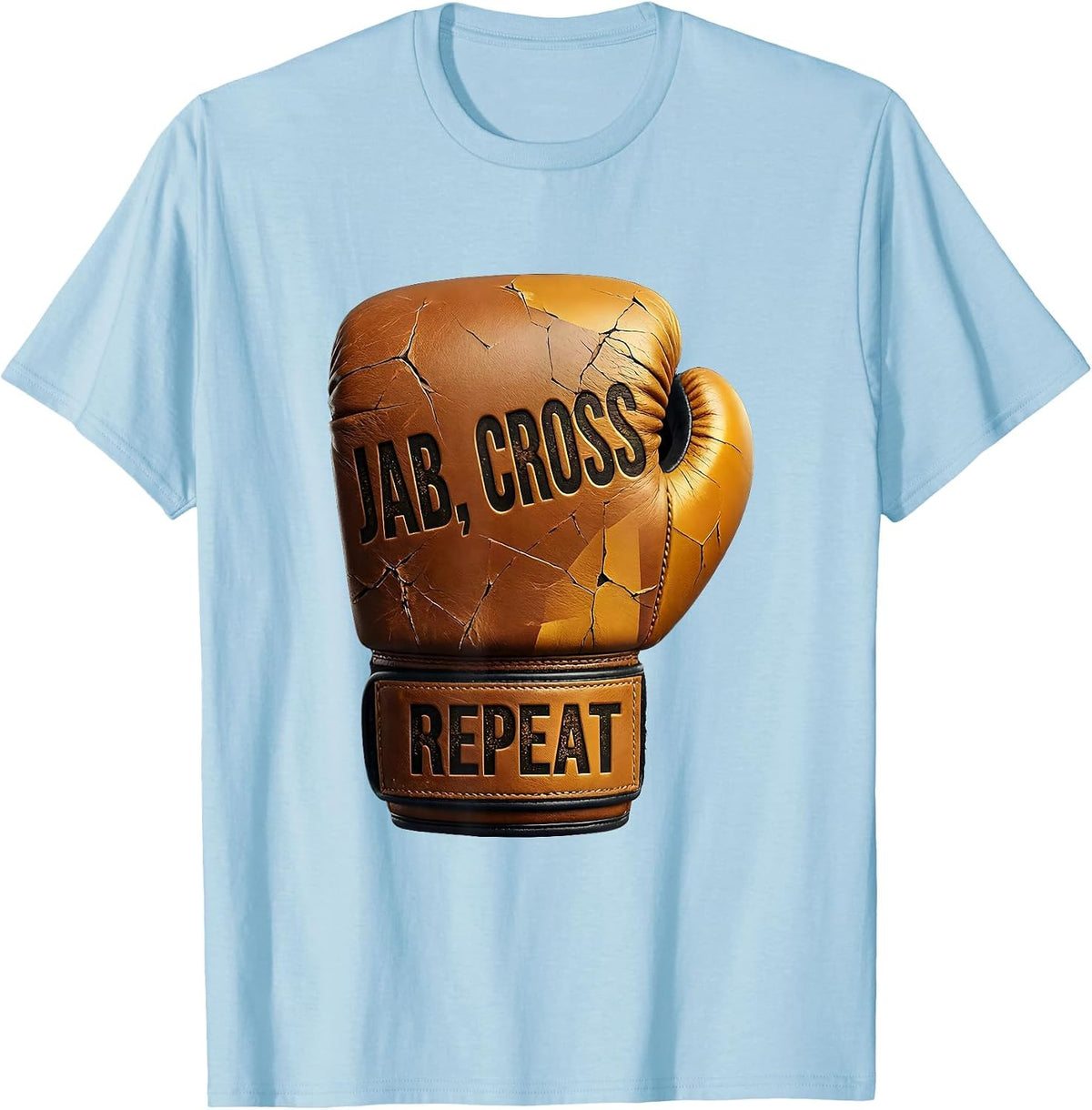 Jab Cross Repeat Boxing Gym Training Design T-Shirt - Baby Blue