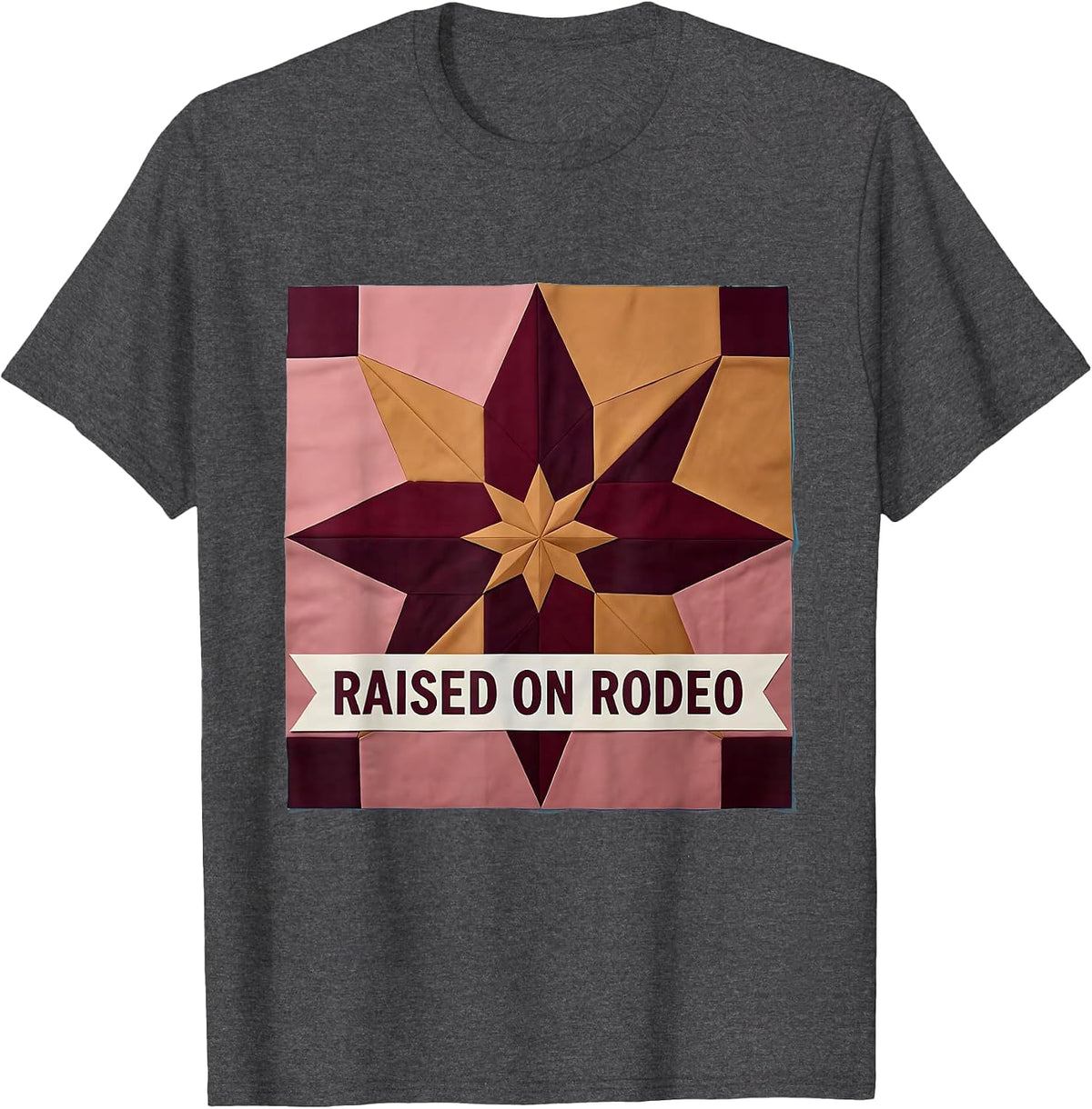 Raised on Rodeo Cowgirl Design T-Shirt - Dark Heather Grey