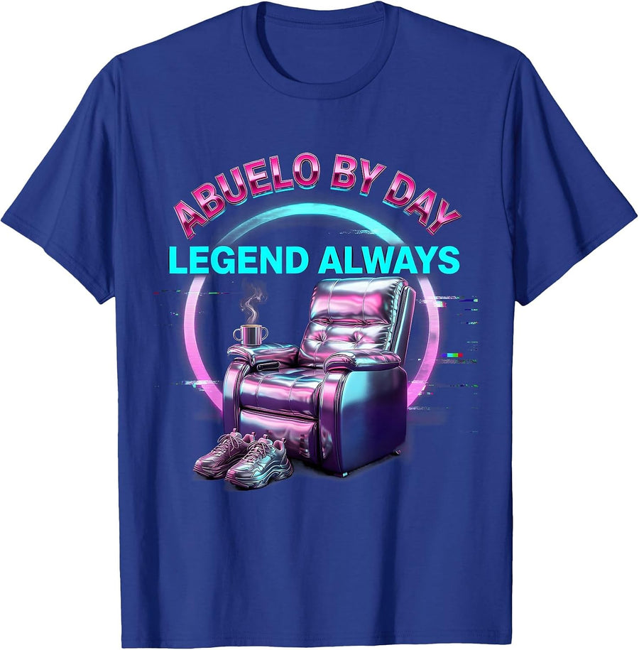 Abuelo By Day Legend Always Grandfather Design T-Shirt - Royal Blue