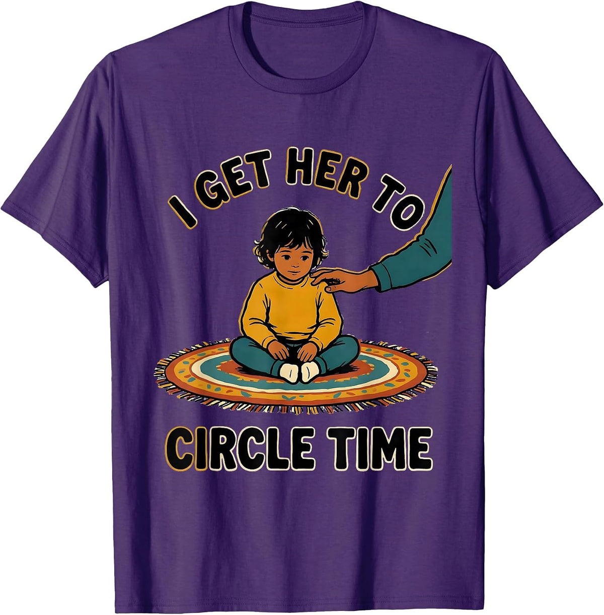 Men's I Get Her To Circle Time Funny Paraprofessional Teacher T-Shirt - Purple