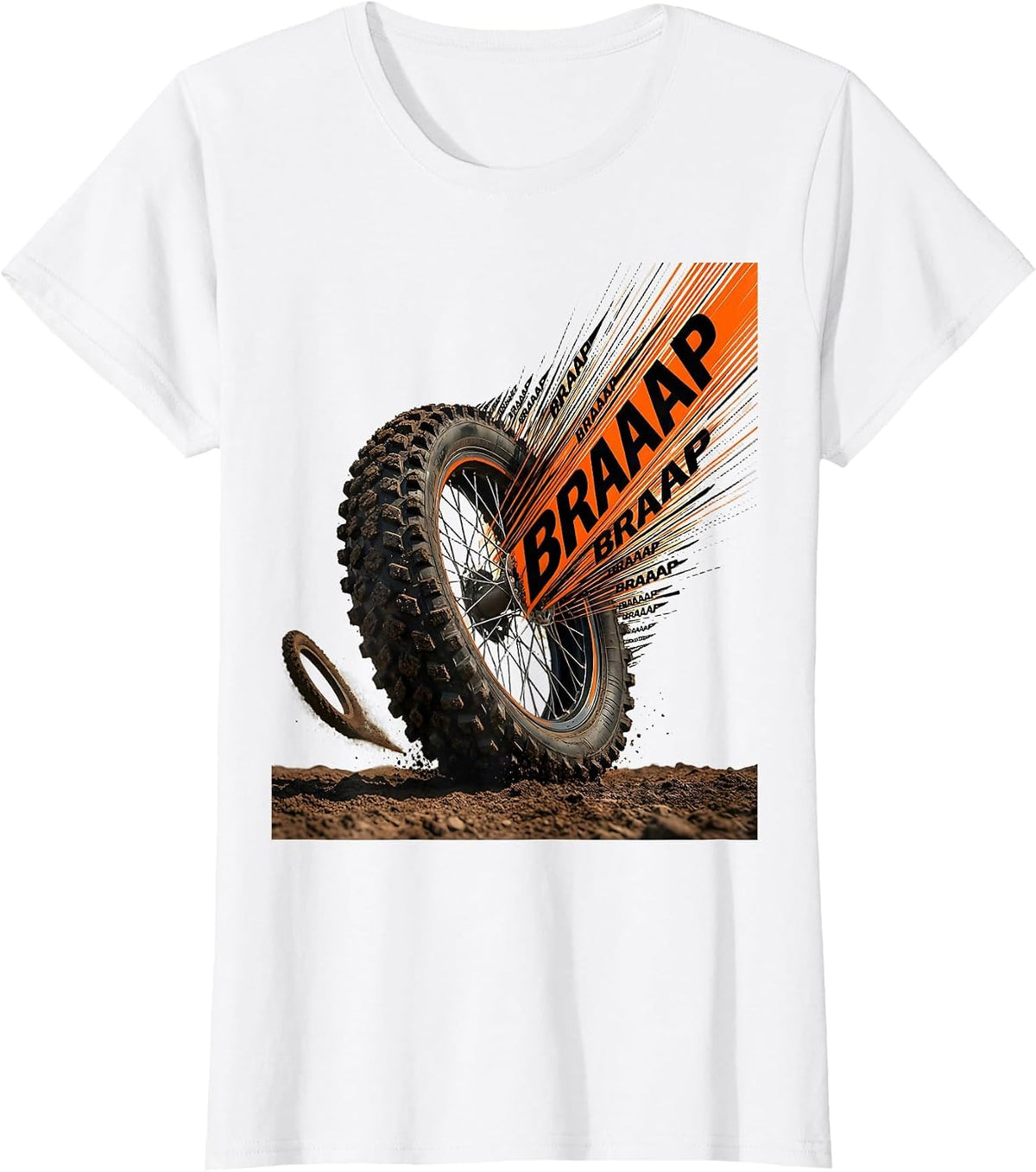 Braaap Futurist Dynamism Dirt Bike Motocross Rider Gift T-Shirt - White