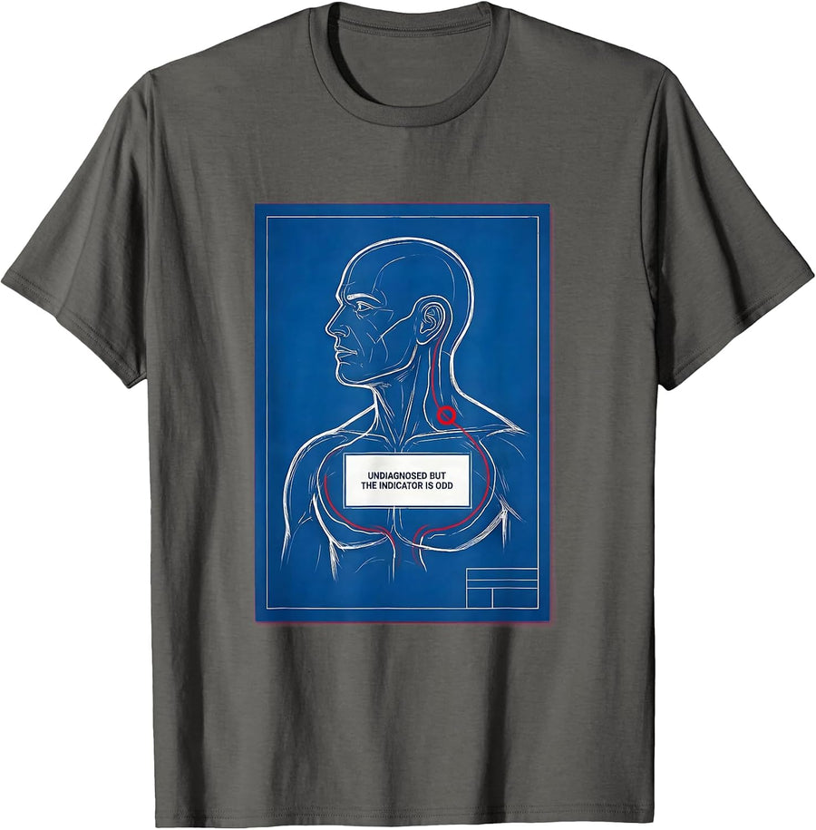 Undiagnosed But The Indicator Is Odd Funny Mental Health T-Shirt - Asphalt Grey