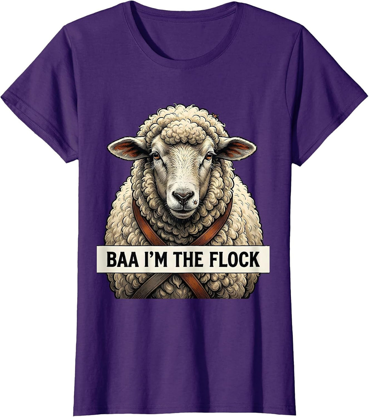 Women's Baa I'm The Flock Funny Sheep Costume Halloween Animal Humor T-Shirt - Purple