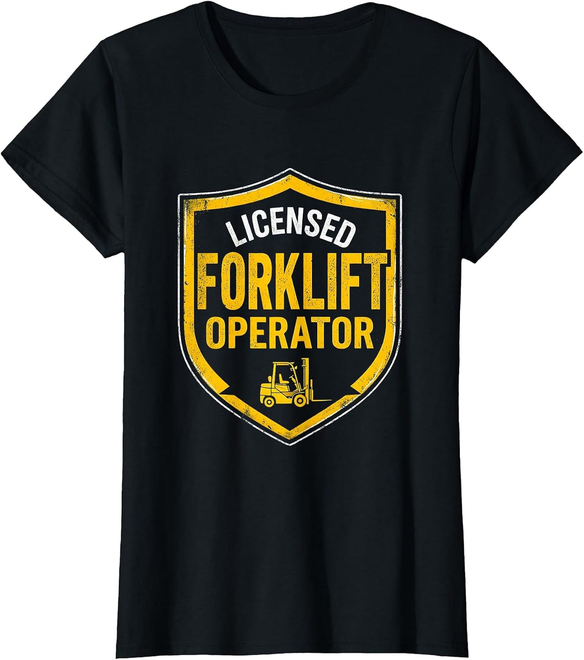 Licensed Forklift Operator Funny Construction Worker Heavy T-Shirt - Black