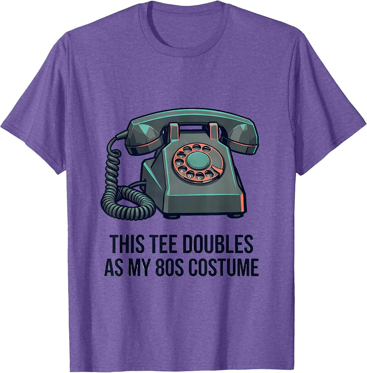 Men's This Tee Doubles As My 80s Costume Funny Retro Party T-Shirt - Purple Heather